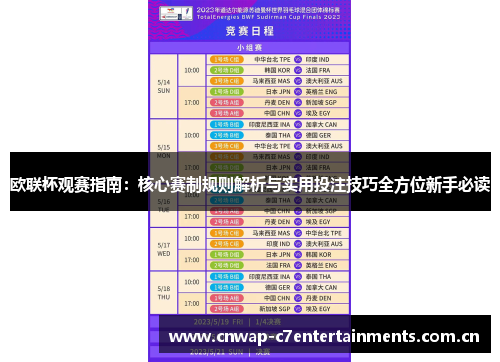 欧联杯观赛指南：核心赛制规则解析与实用投注技巧全方位新手必读